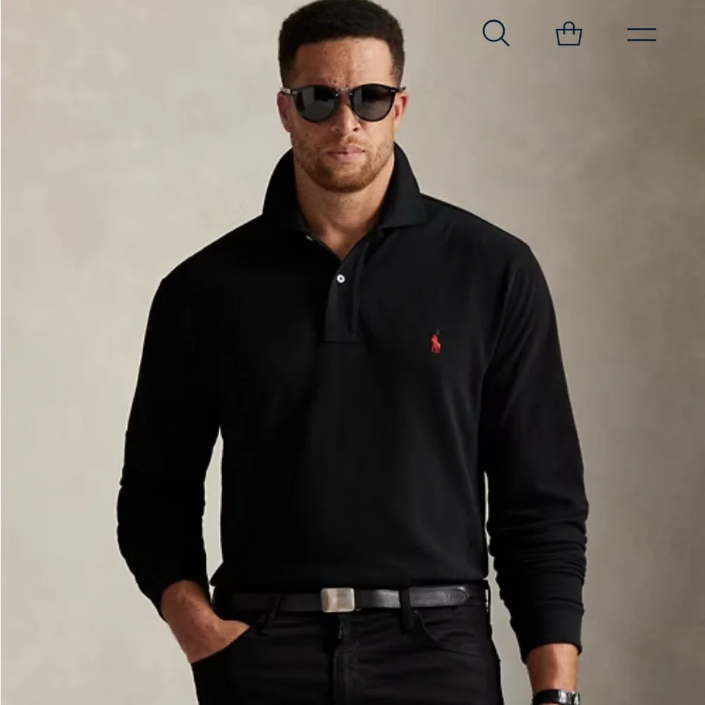 Ralph‎ Lauren Long Sleeve Gray Polo Embroidered Pony Shirt Men’s Size XL